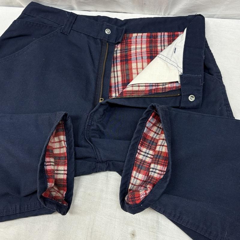 スミス SMITH ボトムス ボトムス ビンテージ 42TALAON ZIP ボタン裏ドット チェックライナー ワーク ペインターパンツ - 紺 / ネイビー / navy メンズ USED 古着 中古 50159330