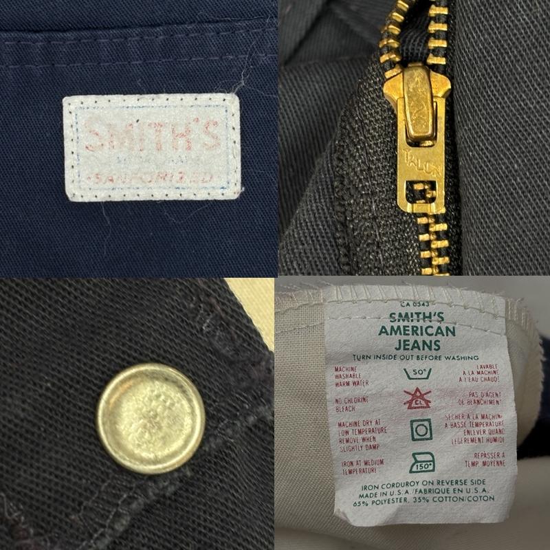 スミス SMITH ボトムス ボトムス ビンテージ 42TALAON ZIP ボタン裏ドット チェックライナー ワーク ペインターパンツ - 紺 / ネイビー / navy メンズ USED 古着 中古 50159330