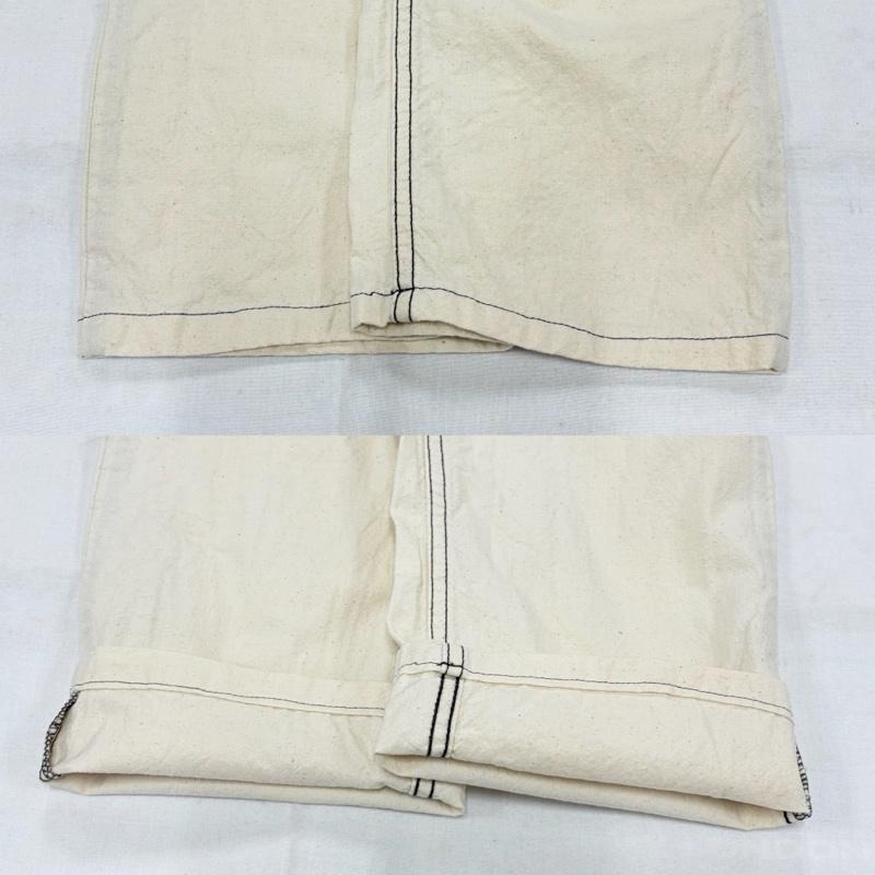ヴィヴィアンウエストウッド Vivienne Westwood パンツ ワークパンツ、ペインターパンツ ANGLOMANIA アングロマニア 生成り色 ステッチ ストレート パンツ ボタンフライ 28インチ 無地 ナチュラル / ナチュラル / X 黒 / ブラック / black レディース USED 古着 中古 50159337