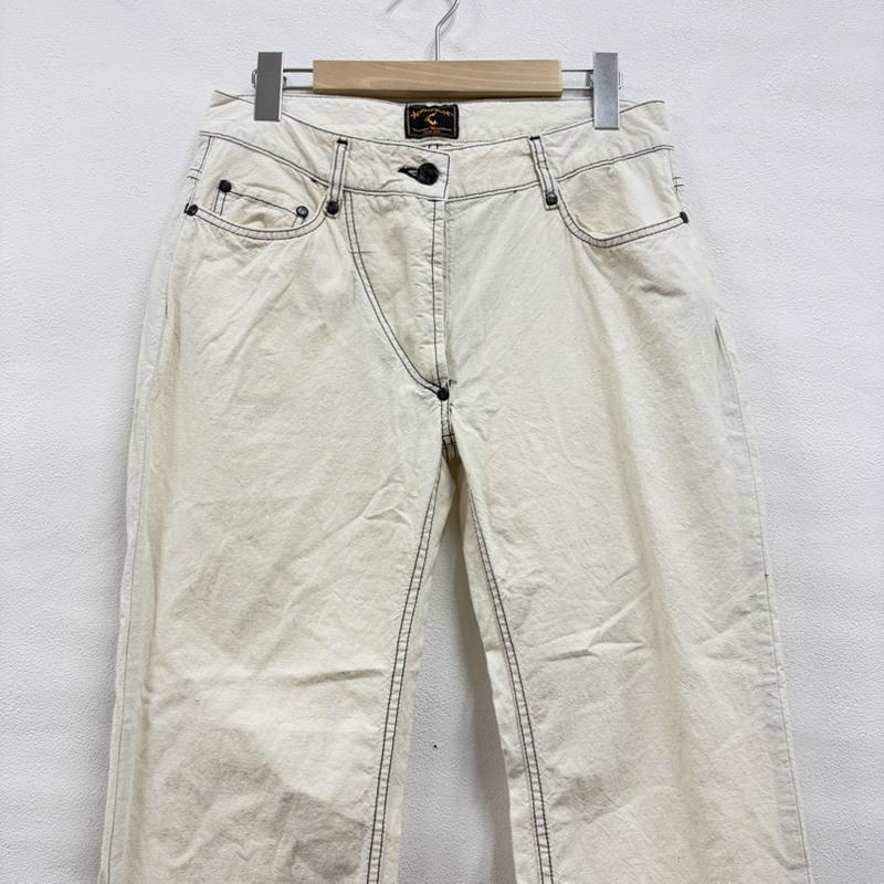 ヴィヴィアンウエストウッド Vivienne Westwood パンツ ワークパンツ、ペインターパンツ ANGLOMANIA アングロマニア 生成り色 ステッチ ストレート パンツ ボタンフライ 28インチ 無地 ナチュラル / ナチュラル / X 黒 / ブラック / black レディース USED 古着 中古 50159337