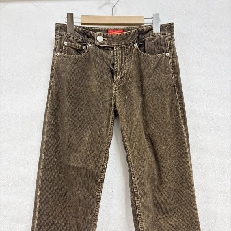 ヴィヴィアン ウエストウッド レッドレーベル Vivienne Westwood red label パンツ ワークパンツ、ペインターパンツ オーブ 刺繍 コーデュロイ パンツ ジッパーフライ 3 ロゴ、文字 X 刺繍 茶 / ブラウン / brown X ベージュ / ベージュ / beige レディース USED 古着 中古 50159339