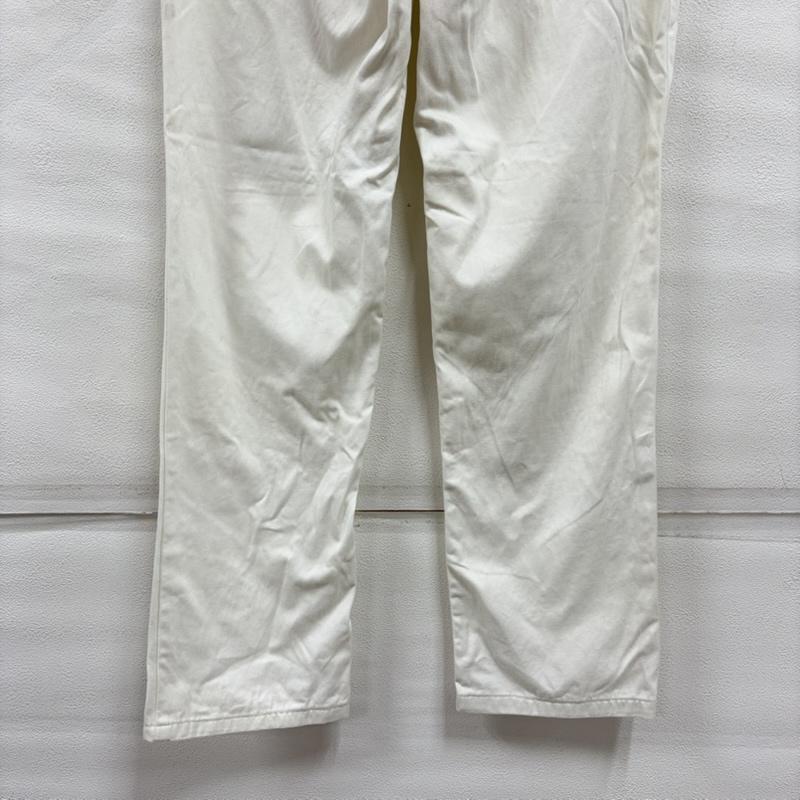 ヴィヴィアンウエストウッド Vivienne Westwood パンツ ワークパンツ、ペインターパンツ ANGLOMANIA アングロマニア ストレートパンツ レザー パッチ ロゴ イタリア製 ジッパーフライ LAMPOジップ 28インチ ロゴ、文字 X プリント 白 / ホワイト / white X 黒 / ブラック / black X 橙 / オレンジ / orange レディース USED 古着 中古 50159342