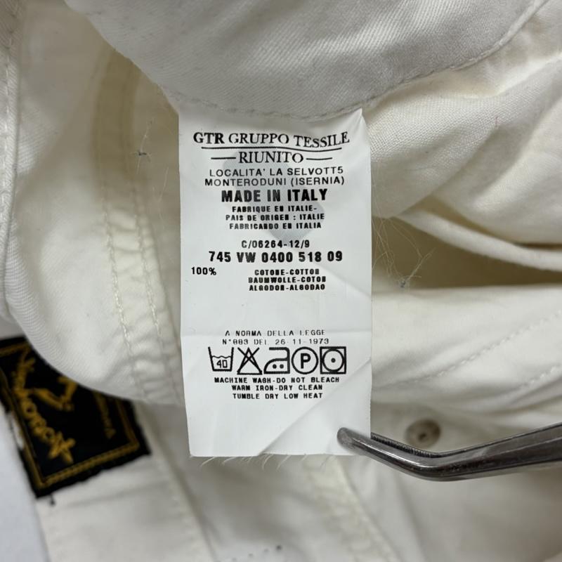 ヴィヴィアンウエストウッド Vivienne Westwood パンツ ワークパンツ、ペインターパンツ ANGLOMANIA アングロマニア ストレートパンツ レザー パッチ ロゴ イタリア製 ジッパーフライ LAMPOジップ 28インチ ロゴ、文字 X プリント 白 / ホワイト / white X 黒 / ブラック / black X 橙 / オレンジ / orange レディース USED 古着 中古 50159342