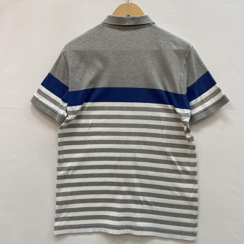 バーバリーブラックレーベル BURBERRY BLACK LABEL ポロシャツ 半袖 ロゴ 刺繍 ボーダー ポロシャツ 3 ボーダー柄 灰 / グレー / gray X 白 / ホワイト / white X 青 / ブルー / blue メンズ USED 古着 中古 50159351