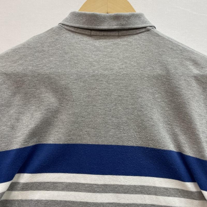 バーバリーブラックレーベル BURBERRY BLACK LABEL ポロシャツ 半袖 ロゴ 刺繍 ボーダー ポロシャツ 3 ボーダー柄 灰 / グレー / gray X 白 / ホワイト / white X 青 / ブルー / blue メンズ USED 古着 中古 50159351