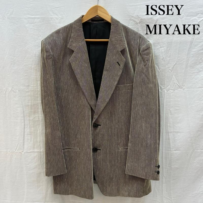 イッセイミヤケ ISSEY MIYAKE ジャケット、上着 ジャケット、ブレザー ストライプ 2B シングル テーラード ジャケット ME31-FD043 M メンズ USED 古着 中古 50159353
