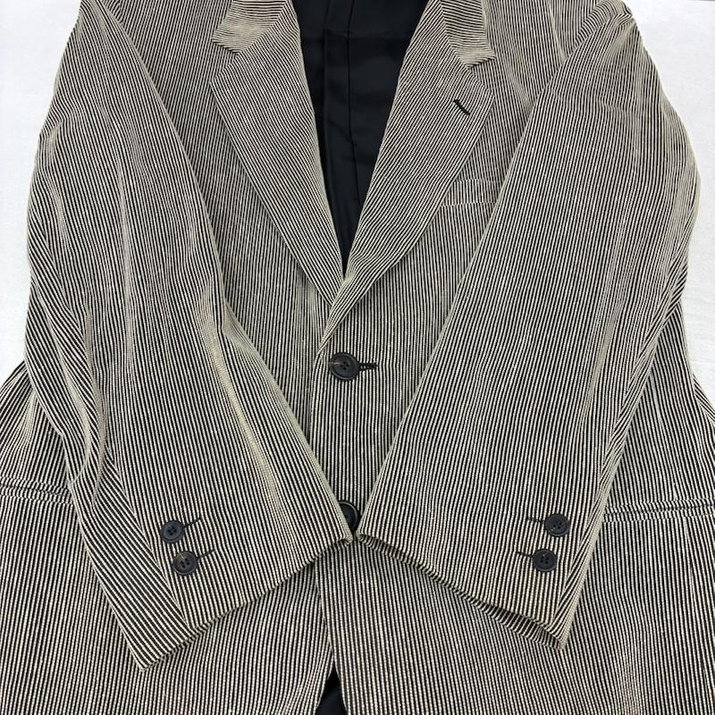 イッセイミヤケ ISSEY MIYAKE ジャケット、上着 ジャケット、ブレザー ストライプ 2B シングル テーラード ジャケット ME31-FD043 M メンズ USED 古着 中古 50159353