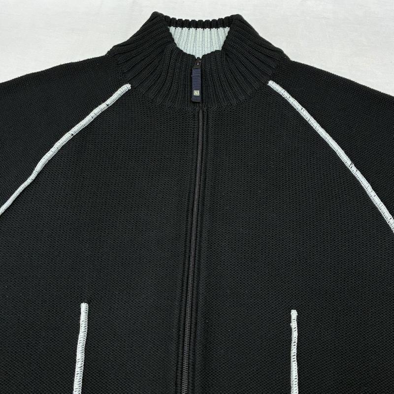 アルマーニ ジーンズ ARMANI JEANS カーディガン 長袖 ダブルジップ ドライバーズ ニット カーディガン XXL メンズ USED 古着 中古 50159355