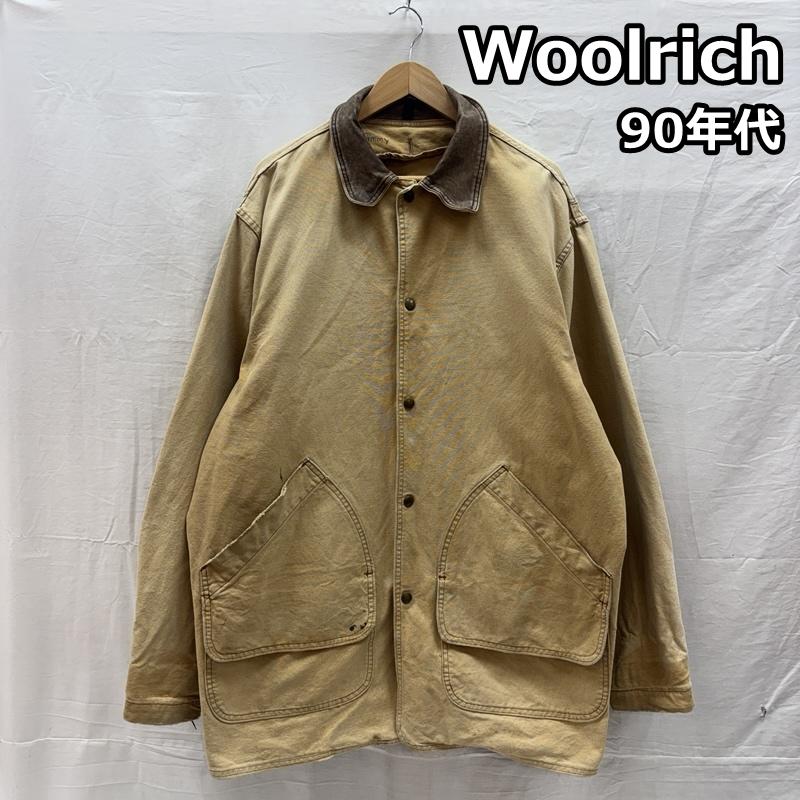 ウールリッチ WOOLRICH ジャケット、上着 ジャンパー、ブルゾン 90年代 ビンテージ USA製 レザーカラー ダック ハンティング ジャケット 90s VINTAGE L メンズ USED 古着 中古 50159370
