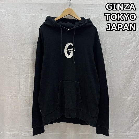 古着 USED パーカー 長袖 GINZA TOKYO JAPAN Gロゴ プルオーバー フーディ スウェット パーカー ジュン L 黒 / ブラック / black メンズ USED 古着 中古 50159371