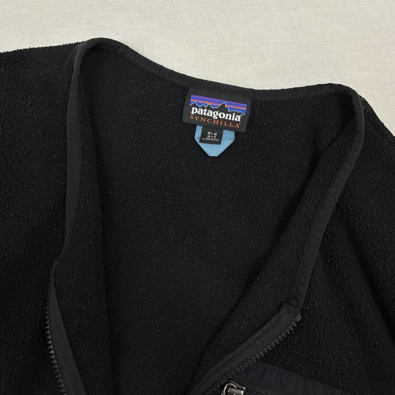 パタゴニア patagonia ジャケット、上着 ジャンパー、ブルゾン 22975FA23 SYNCHILLA シンチラ ジップアップ ノーカラー フリース ジャケット M 黒 / ブラック / black レディース USED 古着 中古 50159373