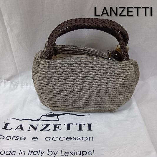 古着 USED ハンドバッグ ハンドバッグ LANZETTI ランツェッティ made in ITALY かごバッグ sand - 無地 灰 / グレー / gray レディース USED 古着 中古 50159388