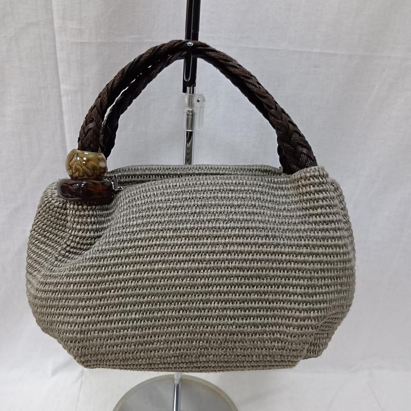 古着 USED ハンドバッグ ハンドバッグ LANZETTI ランツェッティ made in ITALY かごバッグ sand - 無地 灰 / グレー / gray レディース USED 古着 中古 50159388