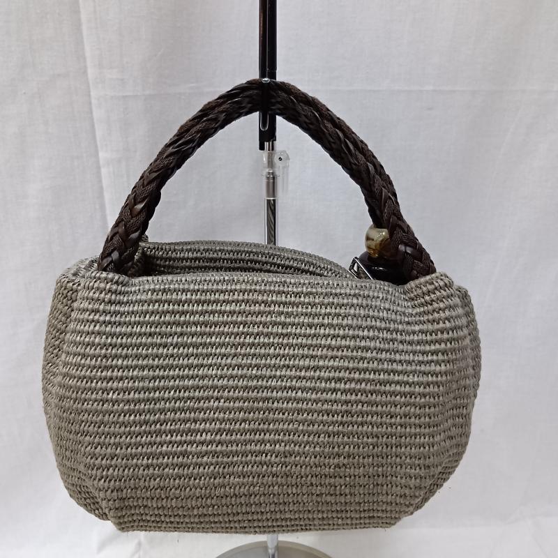 古着 USED ハンドバッグ ハンドバッグ LANZETTI ランツェッティ made in ITALY かごバッグ sand - 無地 灰 / グレー / gray レディース USED 古着 中古 50159388