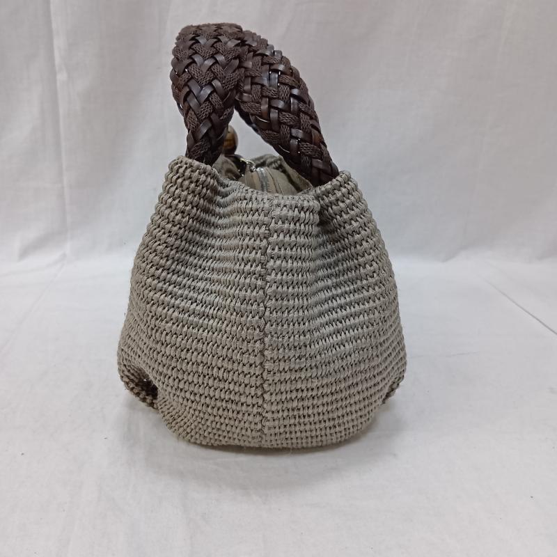 古着 USED ハンドバッグ ハンドバッグ LANZETTI ランツェッティ made in ITALY かごバッグ sand - 無地 灰 / グレー / gray レディース USED 古着 中古 50159388