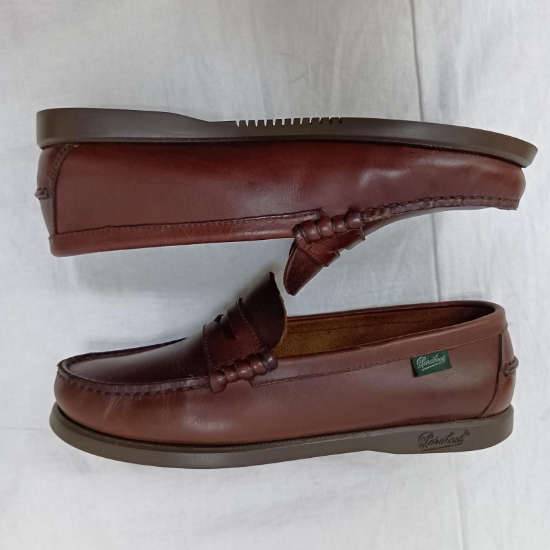 パラブーツ Paraboot ローファー ローファー CORAUX モカシンコインローファー MARINE SOLE brown - ロゴ、文字 茶 / ブラウン / brown レディース USED 古着 中古 50159389