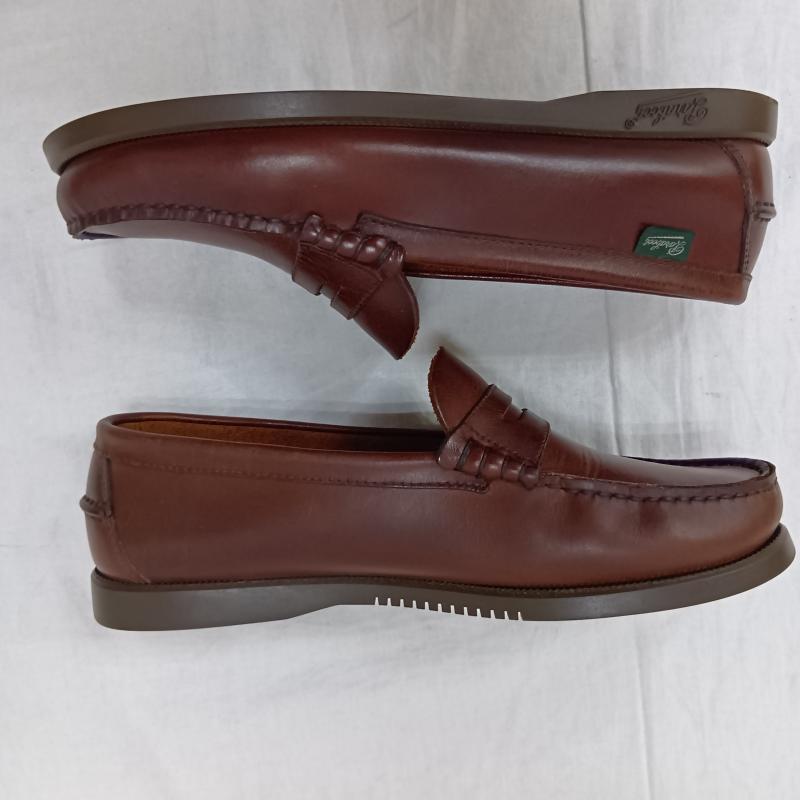 パラブーツ Paraboot ローファー ローファー CORAUX モカシンコインローファー MARINE SOLE brown - ロゴ、文字 茶 / ブラウン / brown レディース USED 古着 中古 50159389