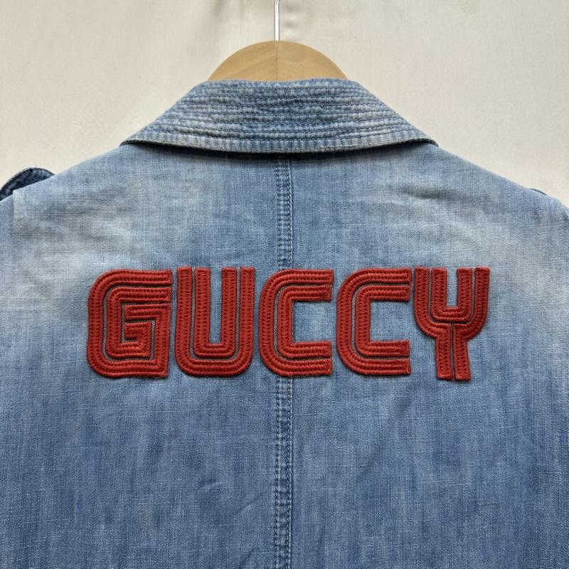 グッチ GUCCI ジャケット、上着 ジャンパー、ブルゾン デニム ミリタリー ジャケット 46 インディゴ / インディゴ / Indigo メンズ USED 古着 中古 50159403