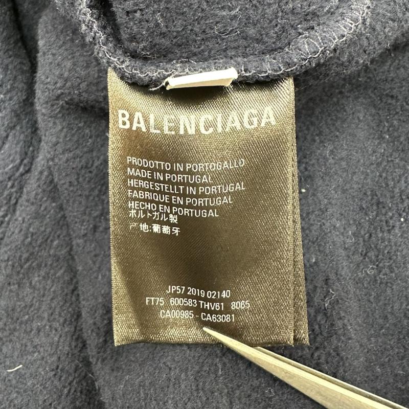 バレンシアガ BALENCIAGA パーカー 長袖 20SS Bonjour Bal Hoodie ロゴ プリント パーカー 600583 THV61 XS 紺 / ネイビー / navy メンズ USED 古着 中古 50159404
