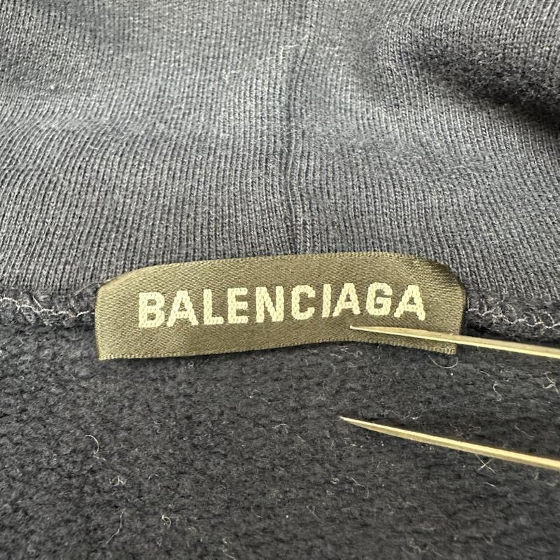 バレンシアガ BALENCIAGA パーカー 長袖 20SS Bonjour Bal Hoodie ロゴ プリント パーカー 600583 THV61 XS 紺 / ネイビー / navy メンズ USED 古着 中古 50159404
