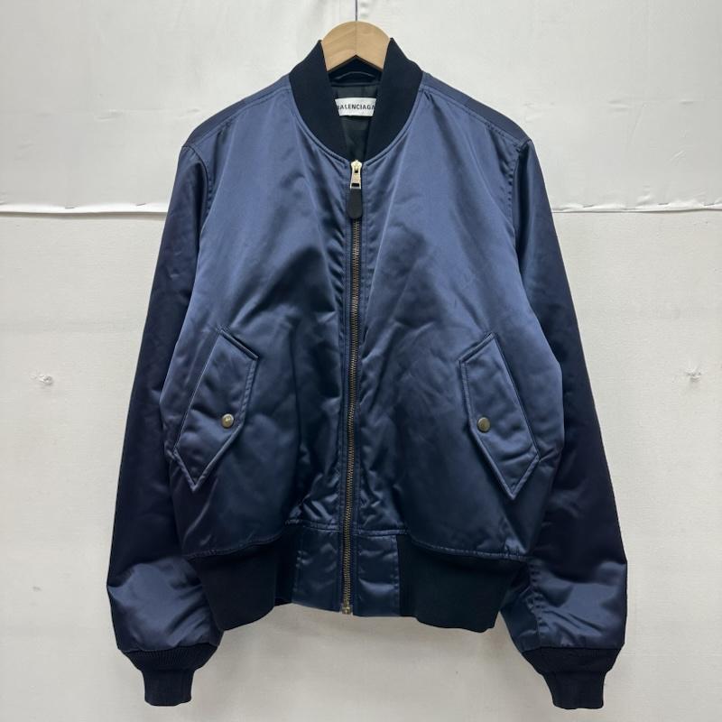 バレンシアガ BALENCIAGA ジャケット、上着 ジャンパー、ブルゾン キャンペーン ロゴ ボンバー ジャケット 516640 TSD23 34 紺 / ネイビー / navy メンズ USED 古着 中古 50159405