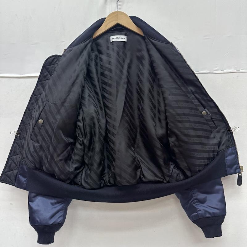 バレンシアガ BALENCIAGA ジャケット、上着 ジャンパー、ブルゾン キャンペーン ロゴ ボンバー ジャケット 516640 TSD23 34 紺 / ネイビー / navy メンズ USED 古着 中古 50159405