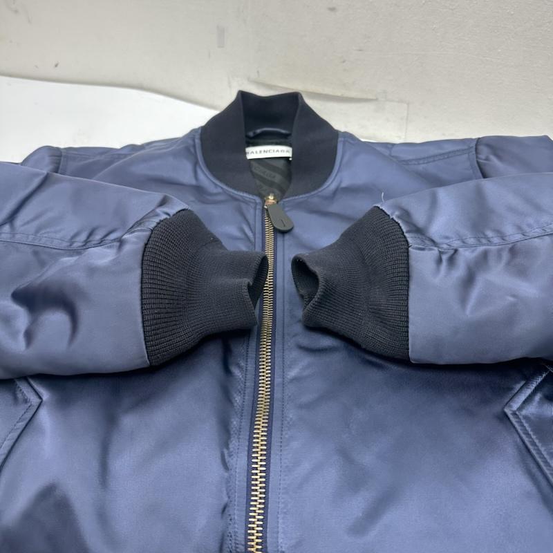 バレンシアガ BALENCIAGA ジャケット、上着 ジャンパー、ブルゾン キャンペーン ロゴ ボンバー ジャケット 516640 TSD23 34 紺 / ネイビー / navy メンズ USED 古着 中古 50159405
