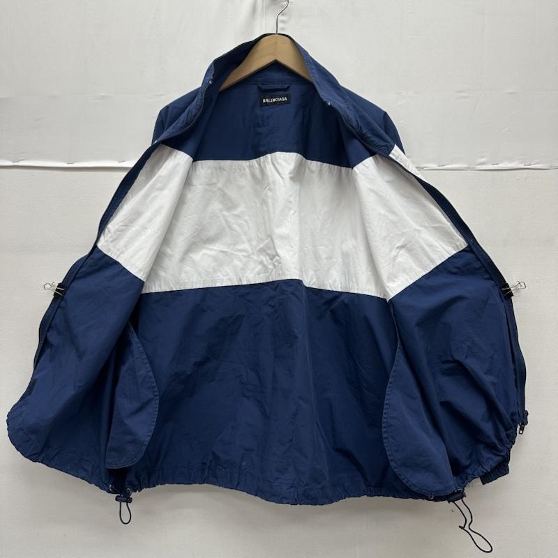 バレンシアガ BALENCIAGA ジャケット、上着 ジャンパー、ブルゾン 19AW ロゴ刺繍 ナイロン トラック ジャケット 571434 TYB18 44 紺 / ネイビー / navy X 白 / ホワイト / white メンズ USED 古着 中古 50159406