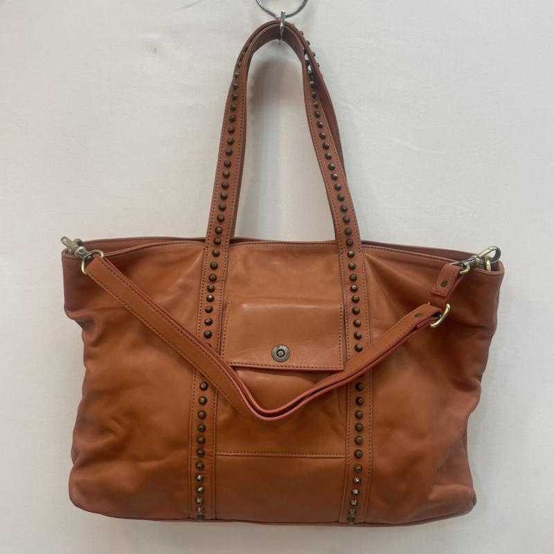 イオペレ IO PELLE トートバッグ トートバッグ 2way スタッズ レザーバッグ ショルダー テラコッタカラー 無地 橙 / オレンジ / orange レディース USED 古着 中古 50159407