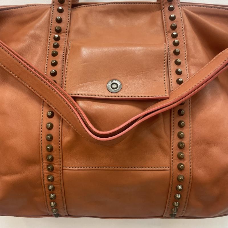 イオペレ IO PELLE トートバッグ トートバッグ 2way スタッズ レザーバッグ ショルダー テラコッタカラー 無地 橙 / オレンジ / orange レディース USED 古着 中古 50159407