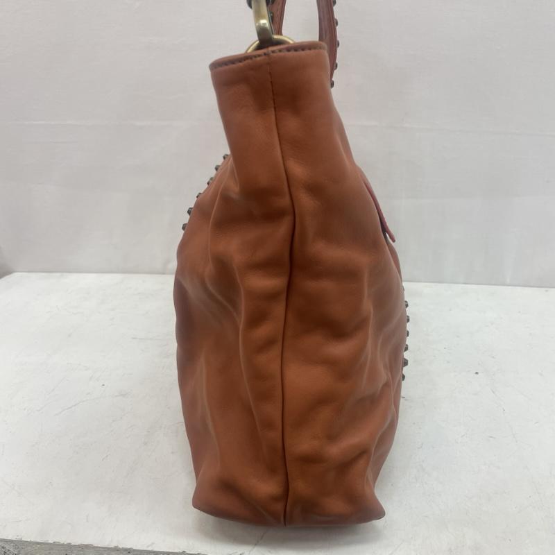 イオペレ IO PELLE トートバッグ トートバッグ 2way スタッズ レザーバッグ ショルダー テラコッタカラー 無地 橙 / オレンジ / orange レディース USED 古着 中古 50159407