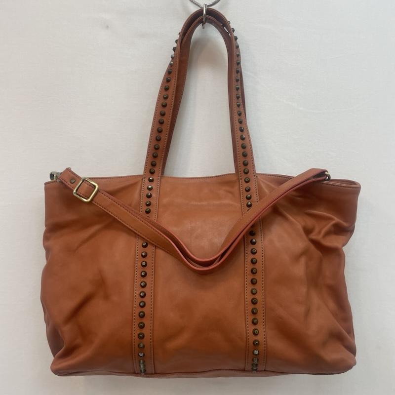 イオペレ IO PELLE トートバッグ トートバッグ 2way スタッズ レザーバッグ ショルダー テラコッタカラー 無地 橙 / オレンジ / orange レディース USED 古着 中古 50159407