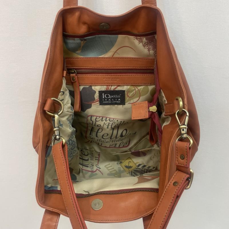 イオペレ IO PELLE トートバッグ トートバッグ 2way スタッズ レザーバッグ ショルダー テラコッタカラー 無地 橙 / オレンジ / orange レディース USED 古着 中古 50159407
