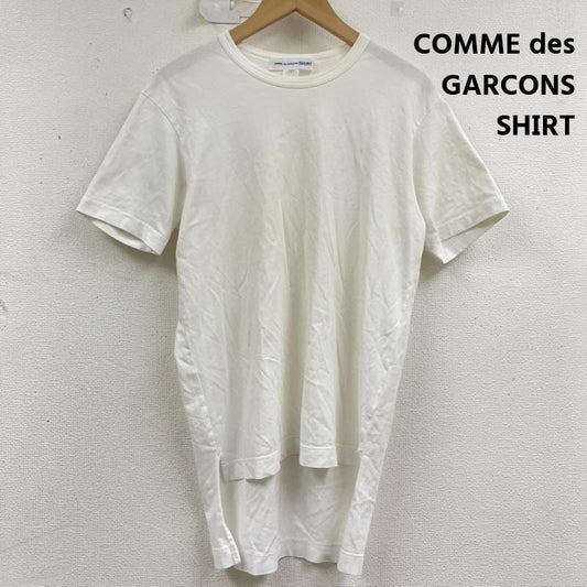 コムデギャルソンシャツ COMME des GARCONS SHIRT Tシャツ 半袖 アシンメトリー テールカット レイヤード ロング丈 半袖 Tシャツ M 白 / ホワイト / white メンズ USED 古着 中古 50159419