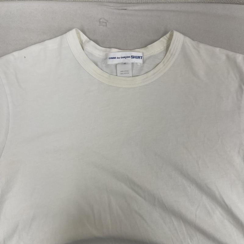 コムデギャルソンシャツ COMME des GARCONS SHIRT Tシャツ 半袖 アシンメトリー テールカット レイヤード ロング丈 半袖 Tシャツ M 白 / ホワイト / white メンズ USED 古着 中古 50159419