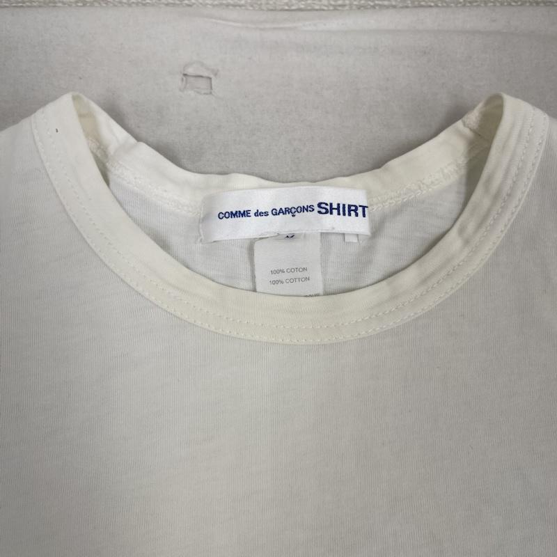 コムデギャルソンシャツ COMME des GARCONS SHIRT Tシャツ 半袖 アシンメトリー テールカット レイヤード ロング丈 半袖 Tシャツ M 白 / ホワイト / white メンズ USED 古着 中古 50159419