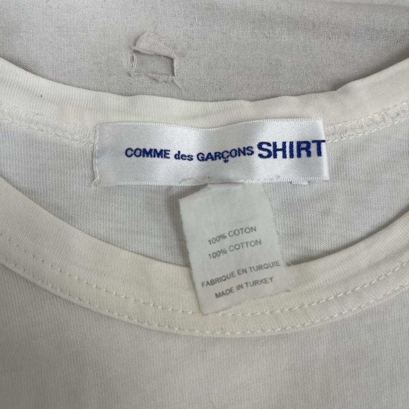 コムデギャルソンシャツ COMME des GARCONS SHIRT Tシャツ 半袖 アシンメトリー テールカット レイヤード ロング丈 半袖 Tシャツ M 白 / ホワイト / white メンズ USED 古着 中古 50159419