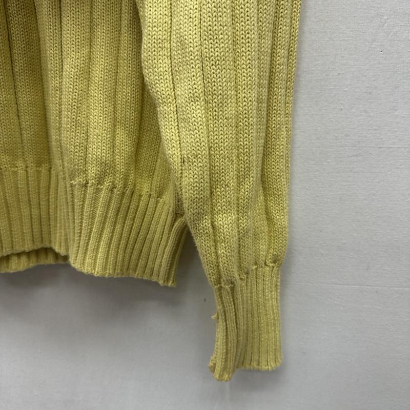 ダブルアールエル RRL ニット、セーター 長袖 90s 三つ星タグ RALPH LAUREN クルーネック リブ ニット L 黄 / イエロー / yellow メンズ USED 古着 中古 50159421