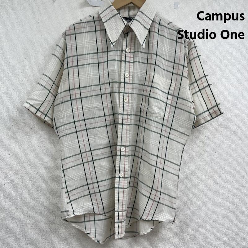 古着 USED シャツ、ブラウス 半袖 70s Campus Studio One USA製 チェック柄 ヴィンテージ シャツ M オフホワイト / オフホワイト / メンズ USED 古着 中古 50159428