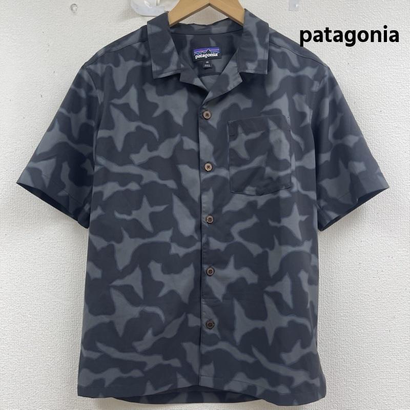 パタゴニア patagonia シャツ、ブラウス 半袖 ストレッチ プレーニング ハイブリッド シャツ 迷彩柄 86205sp18 XS 黒 / ブラック / black メンズ USED 古着 中古 50159436