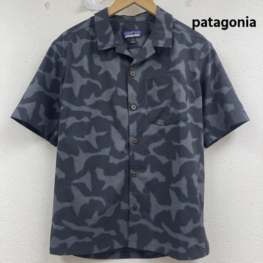 パタゴニア patagonia シャツ、ブラウス 半袖 ストレッチ プレーニング ハイブリッド シャツ 迷彩柄 86205sp18 XS 黒 / ブラック / black メンズ USED 古着 中古 50159436