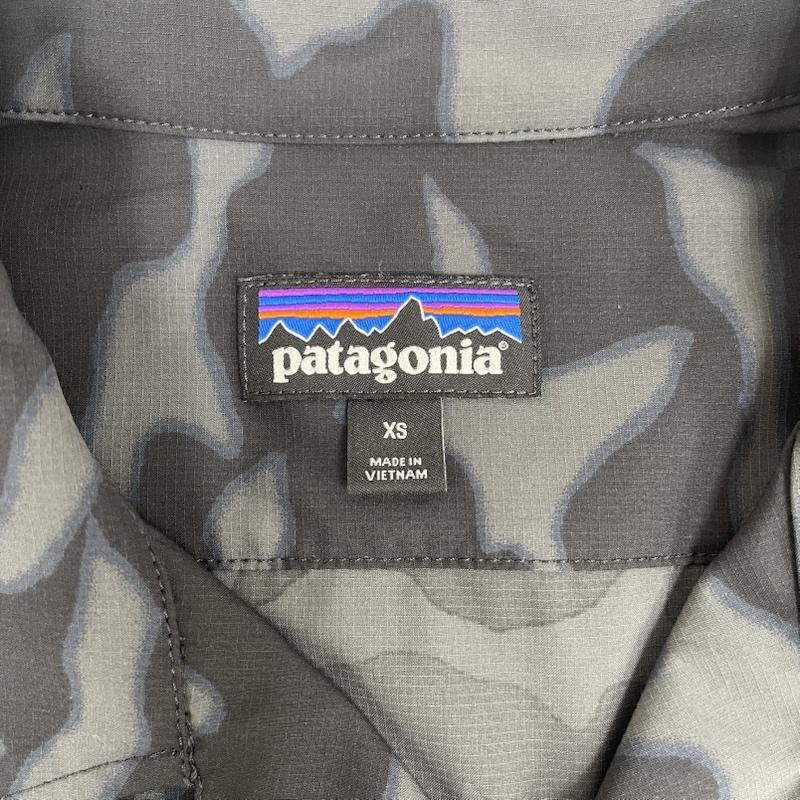 パタゴニア patagonia シャツ、ブラウス 半袖 ストレッチ プレーニング ハイブリッド シャツ 迷彩柄 86205sp18 XS 黒 / ブラック / black メンズ USED 古着 中古 50159436