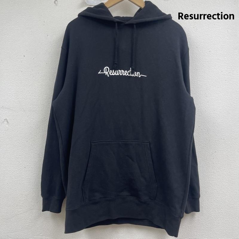 古着 USED パーカー 長袖 Resurrection ブランド ロゴ プリント プルオーバー パーカー XL 黒 / ブラック / black メンズ USED 古着 中古 50159439