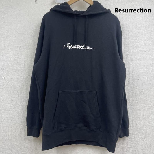 古着 USED パーカー 長袖 Resurrection ブランド ロゴ プリント プルオーバー パーカー XL 黒 / ブラック / black メンズ USED 古着 中古 50159439