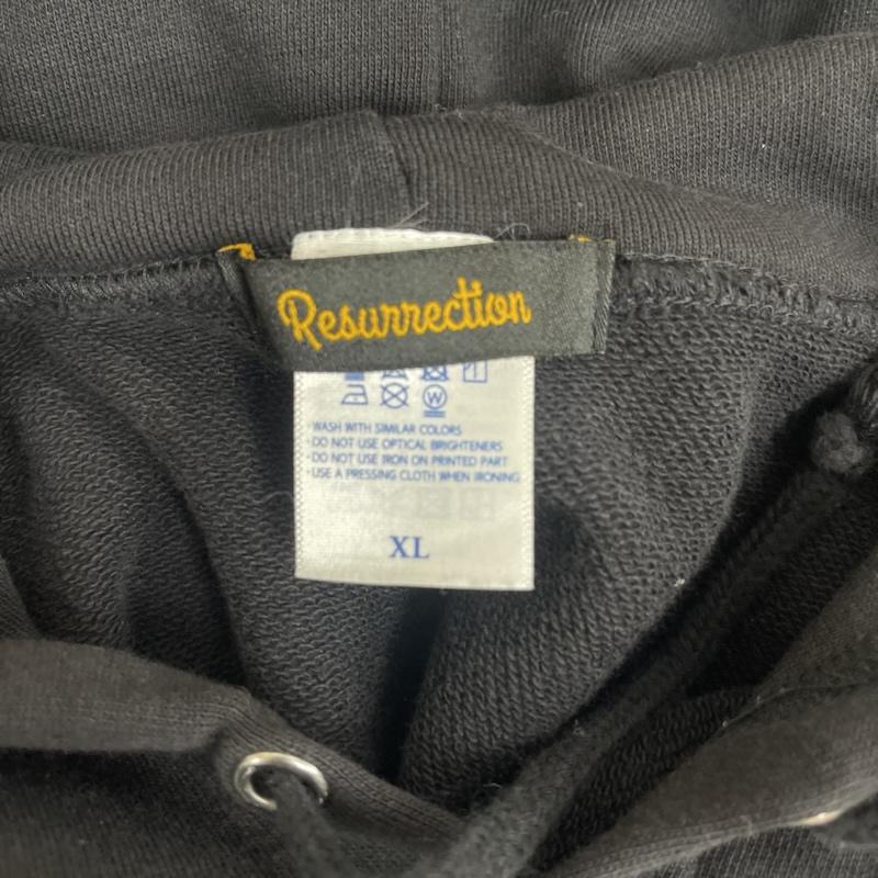 古着 USED パーカー 長袖 Resurrection ブランド ロゴ プリント プルオーバー パーカー XL 黒 / ブラック / black メンズ USED 古着 中古 50159439