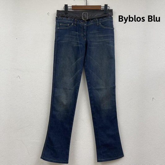 古着 USED パンツ デニム、ジーンズ Byblos Blu archive 編み上げ デザイン レザー ベルト デニム パンツ y2k 27インチ インディゴ / インディゴ / Indigo レディース USED 古着 中古 50159442