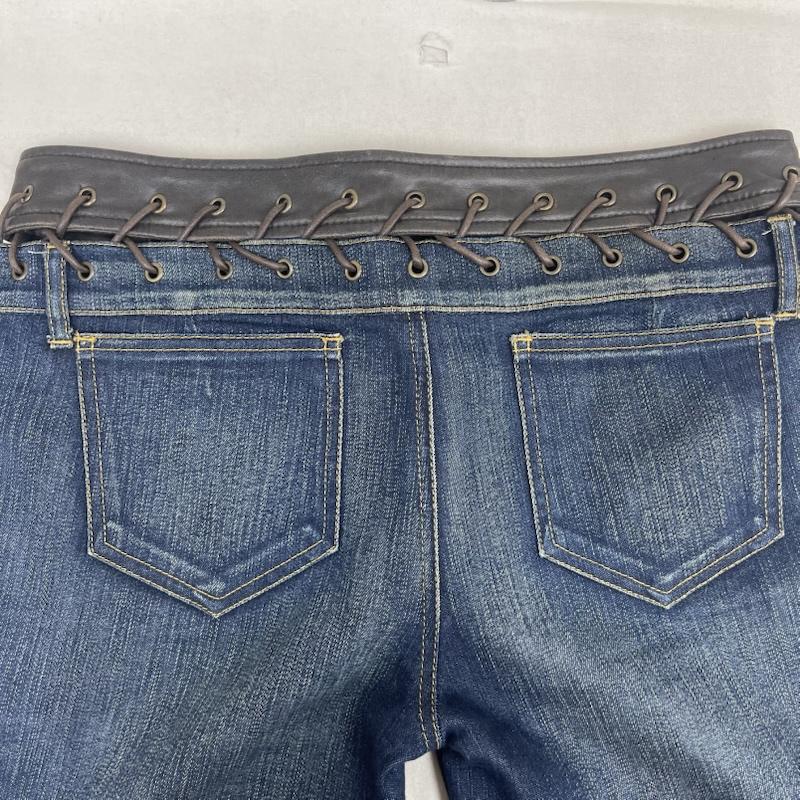 古着 USED パンツ デニム、ジーンズ Byblos Blu archive 編み上げ デザイン レザー ベルト デニム パンツ y2k 27インチ インディゴ / インディゴ / Indigo レディース USED 古着 中古 50159442