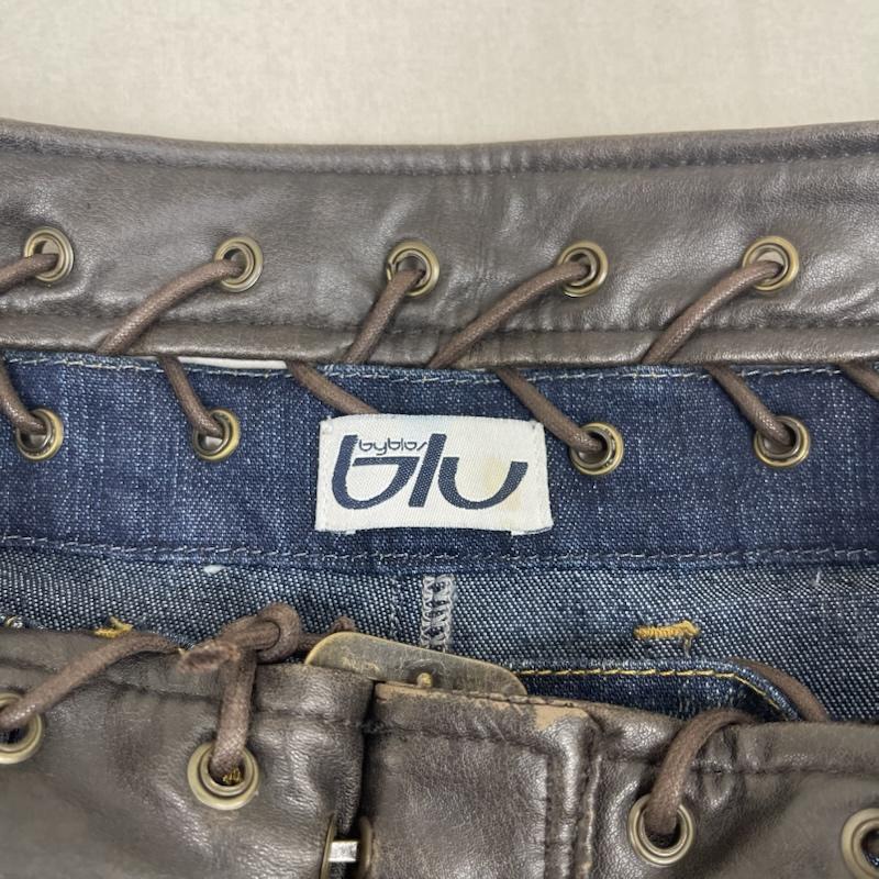 古着 USED パンツ デニム、ジーンズ Byblos Blu archive 編み上げ デザイン レザー ベルト デニム パンツ y2k 27インチ インディゴ / インディゴ / Indigo レディース USED 古着 中古 50159442
