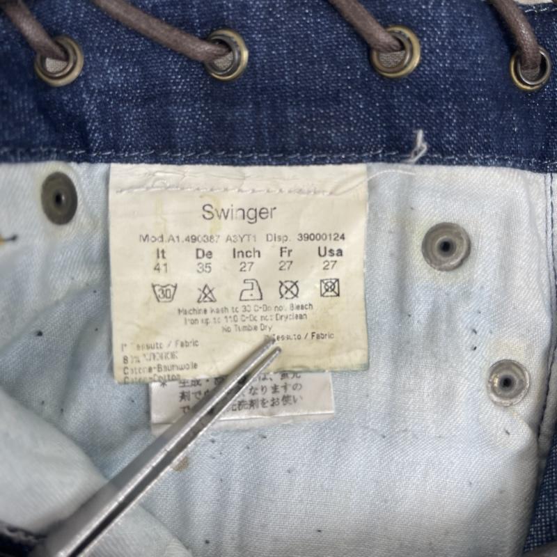 古着 USED パンツ デニム、ジーンズ Byblos Blu archive 編み上げ デザイン レザー ベルト デニム パンツ y2k 27インチ インディゴ / インディゴ / Indigo レディース USED 古着 中古 50159442