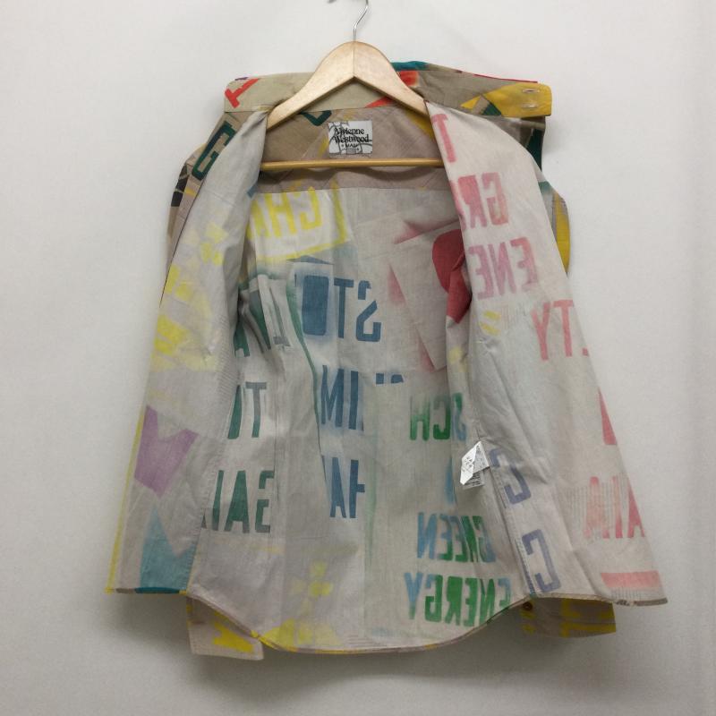 ヴィヴィアンウエストウッドマン Vivienne Westwood MAN シャツ、ブラウス 長袖 Vivienne Westwood MAN オジークラーク マニフェストプリント VW-WR-86413　総柄 44 総柄 ベージュ / ベージュ / beige メンズ USED 古着 中古 50159467